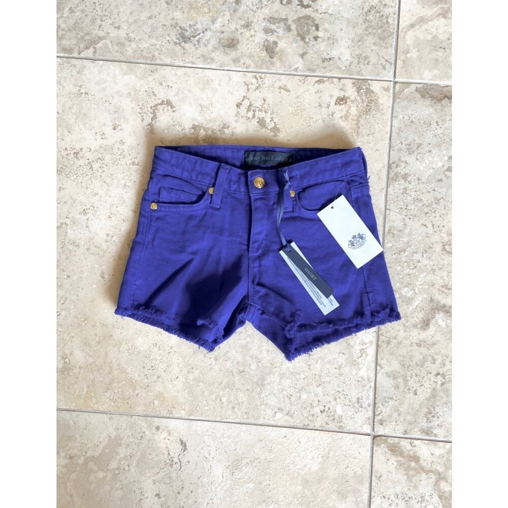 Juicy Couture girls NWT $58 ultra purple cut off shorts, 6yrs